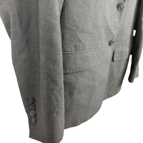 Joseph Jos A Bank Mens Slim Fit Gray Twill Cotton & Wool Suit Jacket Blazer 38 R - Picture 2 of 16